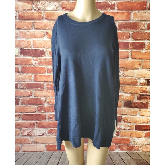 Charter Club Navy Blue Split Hem Sweater 2X - Picture 4 of 5